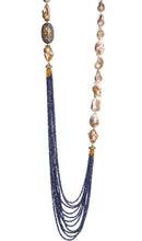 Load image into Gallery viewer, ROYAL DIDAJ Long Sapphire Necklace with Baroque Pearl, Ruby, Multi-Color Sapphires and Diamonds - DIDAJ